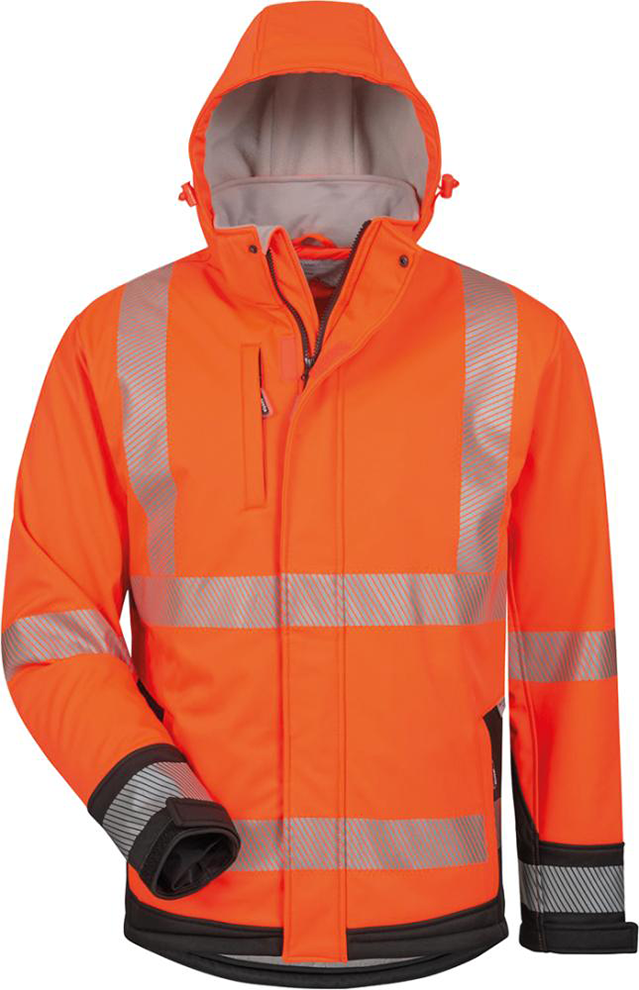 Warnjacke Lukas, Softshell Gr. M, orange/schwarz