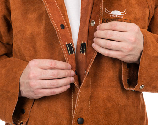 Schweißerjacke STEERSOtuff LavaBrown feuerresistentem Rücken XL