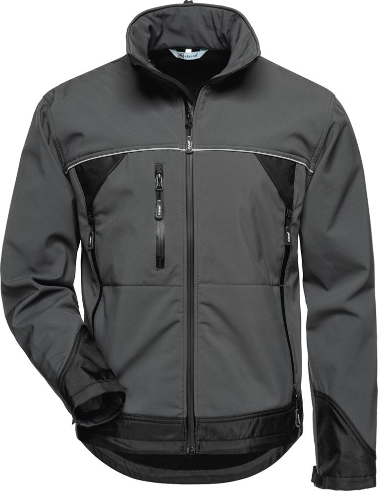 Jacke Beta, Softshell, Gr. S, grau/schwarz