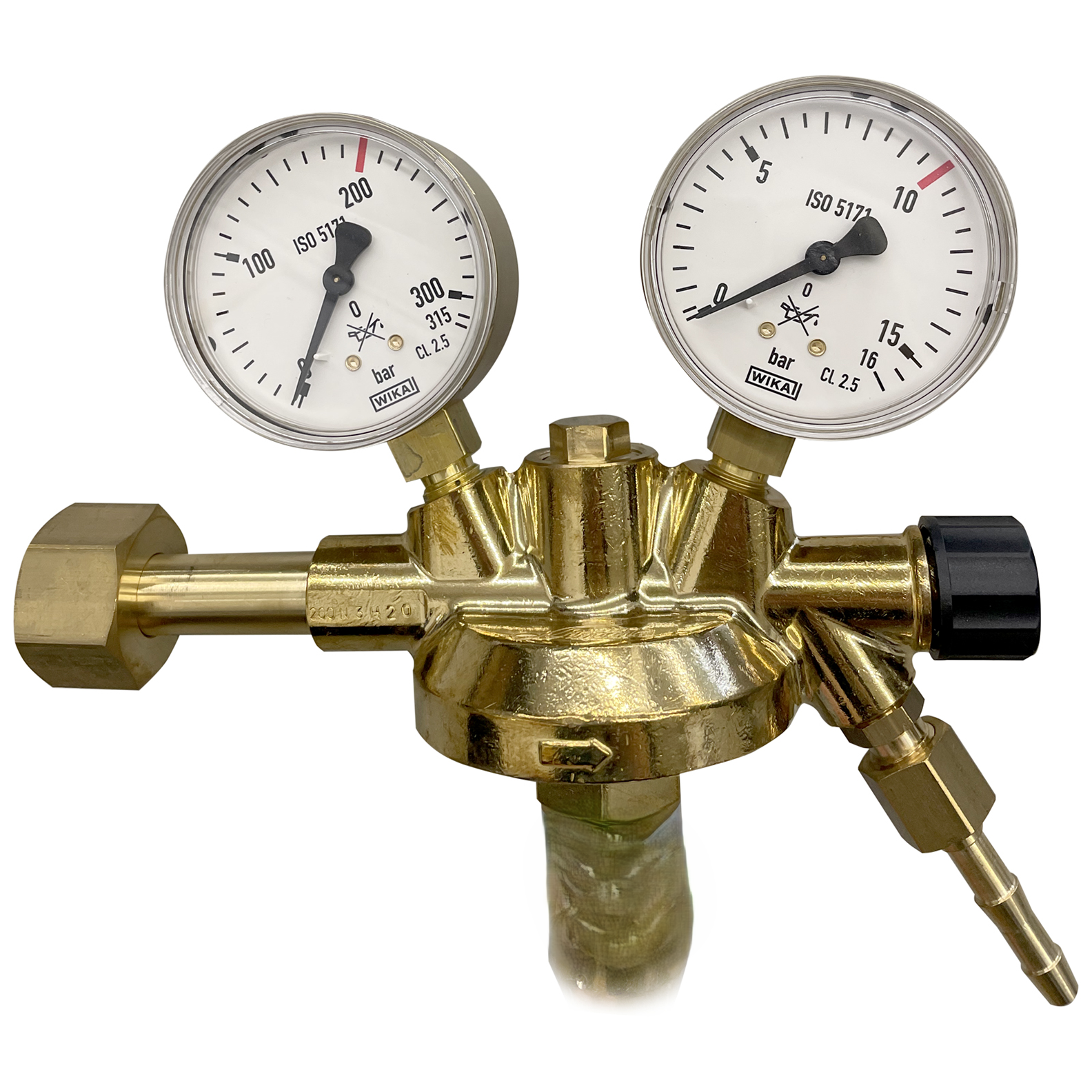 Flaschendruckminderer Stickstoff 200 bar 0-10 bar einstufig