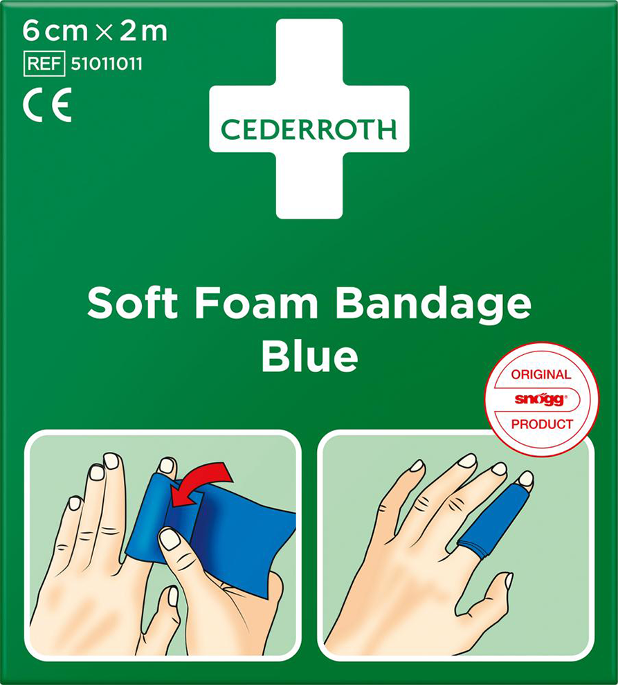 Schaumbandage blau, 6cm x 2m