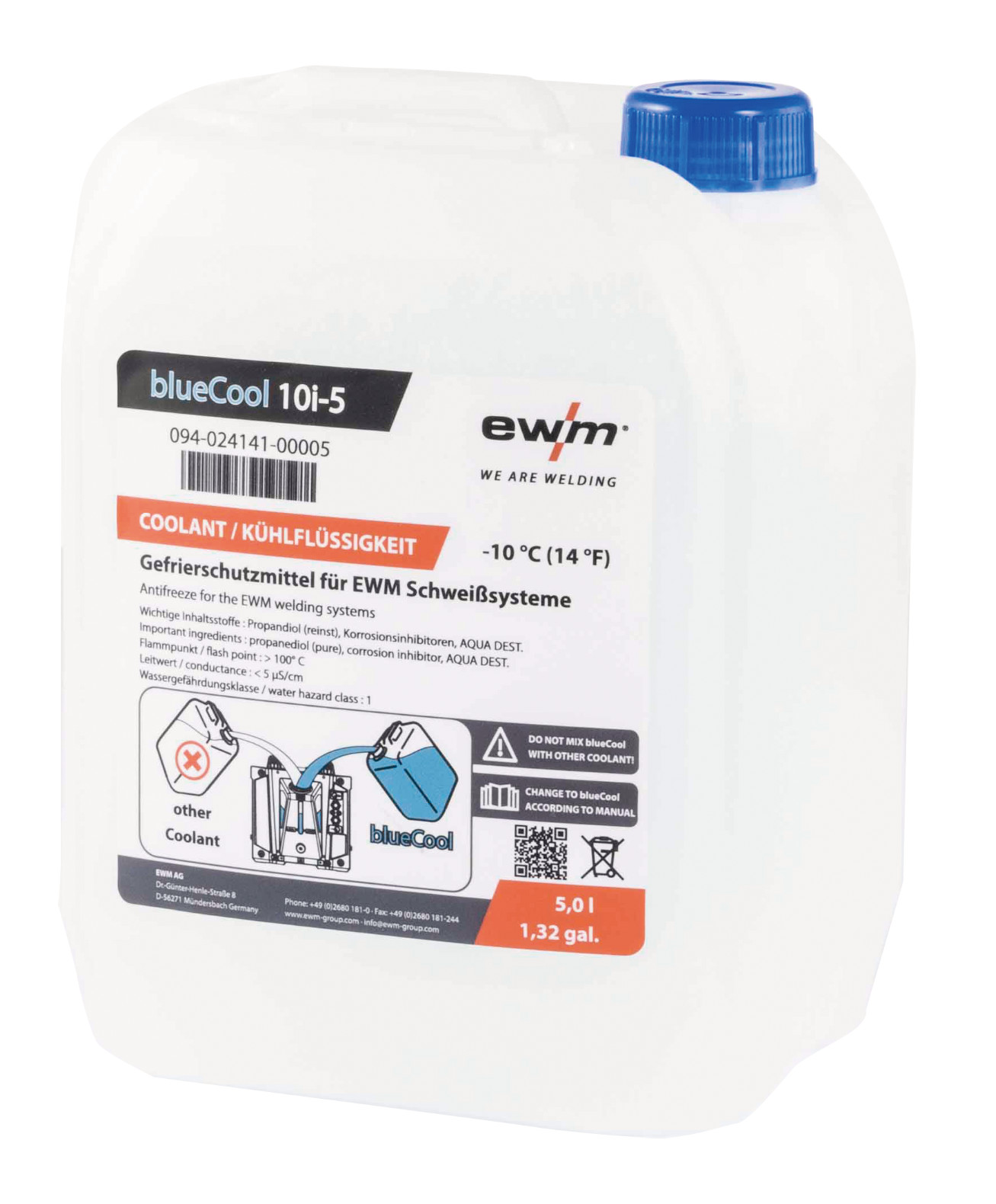 EWM Kühlflüssigkeit blueCool (-10 °C), 5,0 l