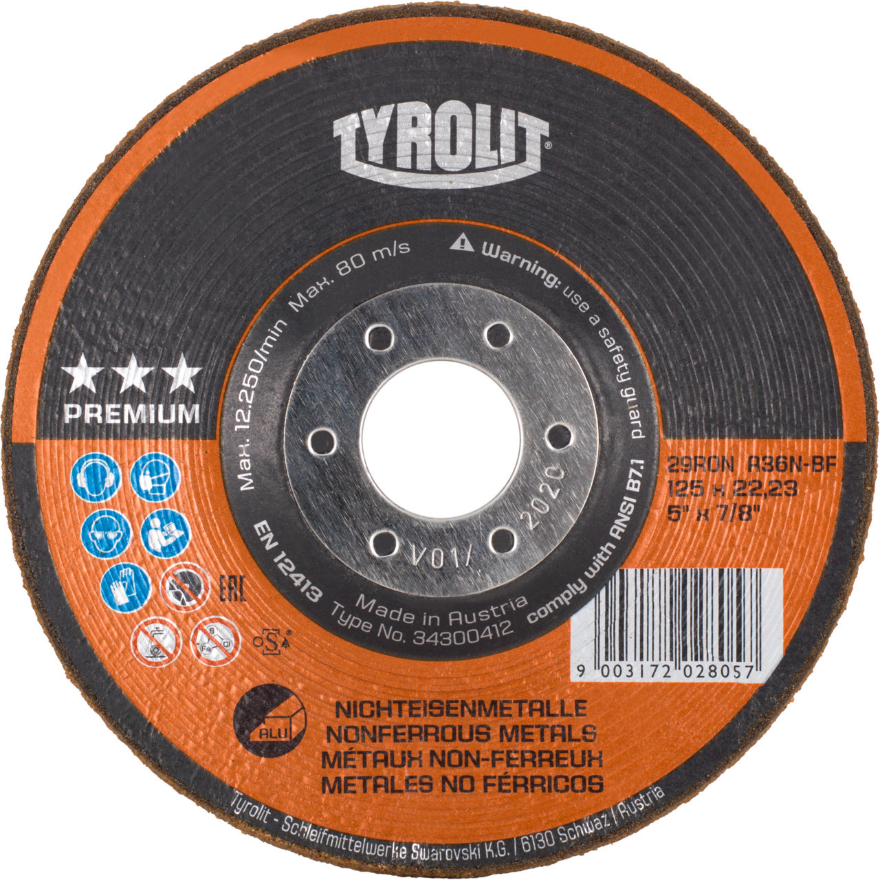 RONDELLER® Premium A36N-BF Ø 125 x 22,23 mm