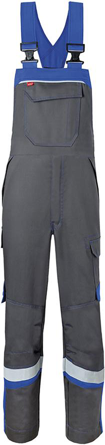 Latzhose, 20288, Gr. 60, kohlengrau/blau