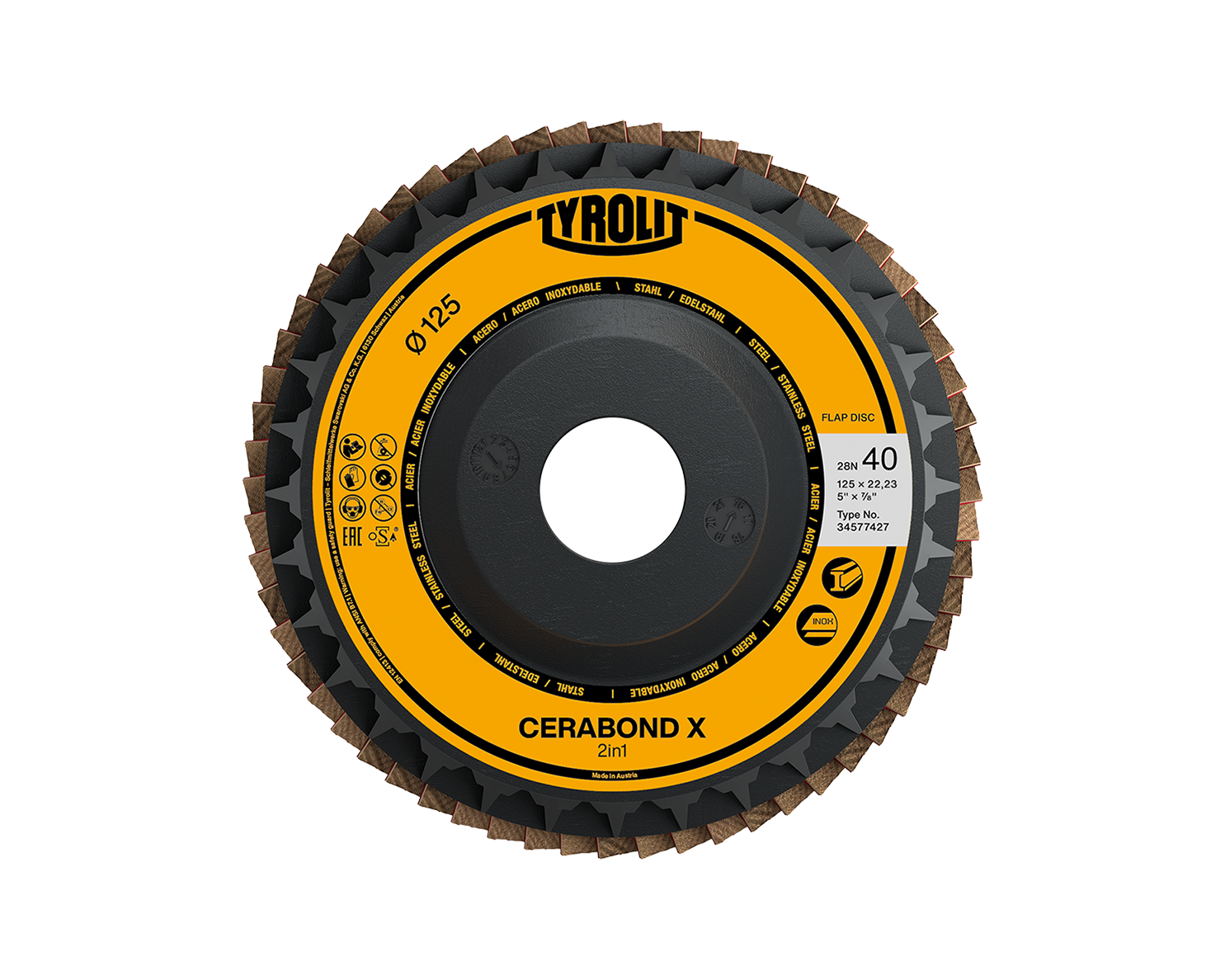Fächerscheibe Cerabond X 28N Ø 150 x 22,23 mm CA60+Q-B