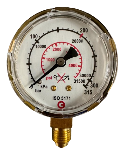 Manometer Neutral, Ar/CO2 Inhaltsdruck 0 - 300 / 400 bar