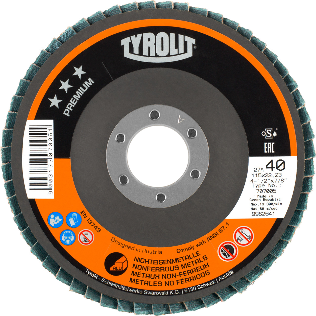 Fächerscheibe Premium Ø 125 x 22,23 mm schräg K 40