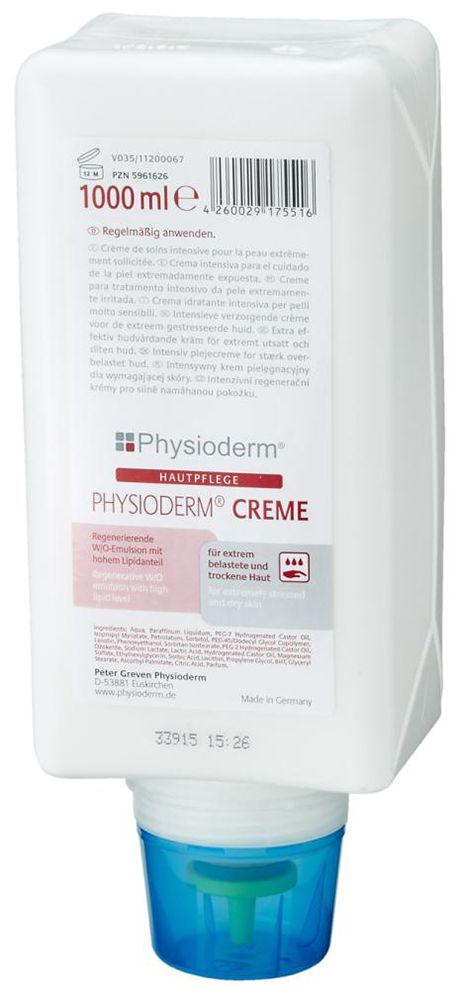 Hautpflegecreme Physioderm, 1000 ml Faltflasche