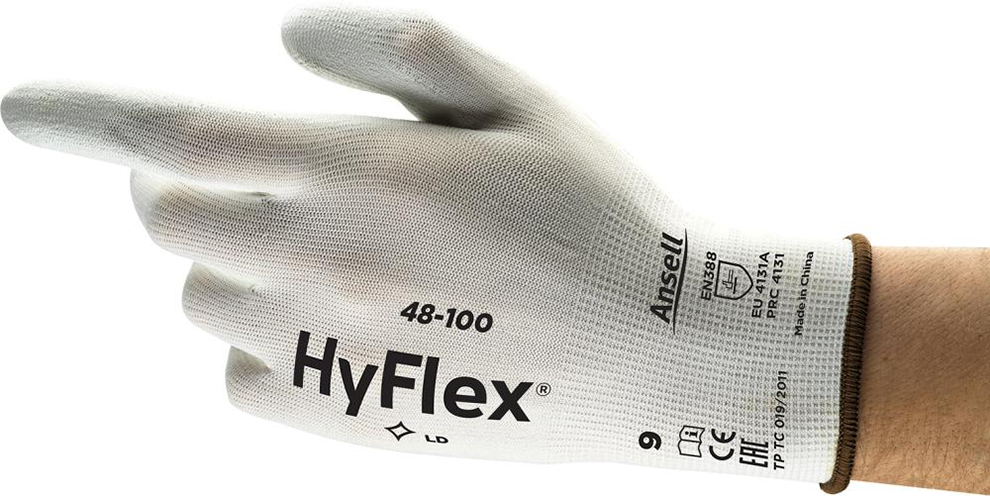 Handschuh HyFlex 48-100, weiß, Gr. 10