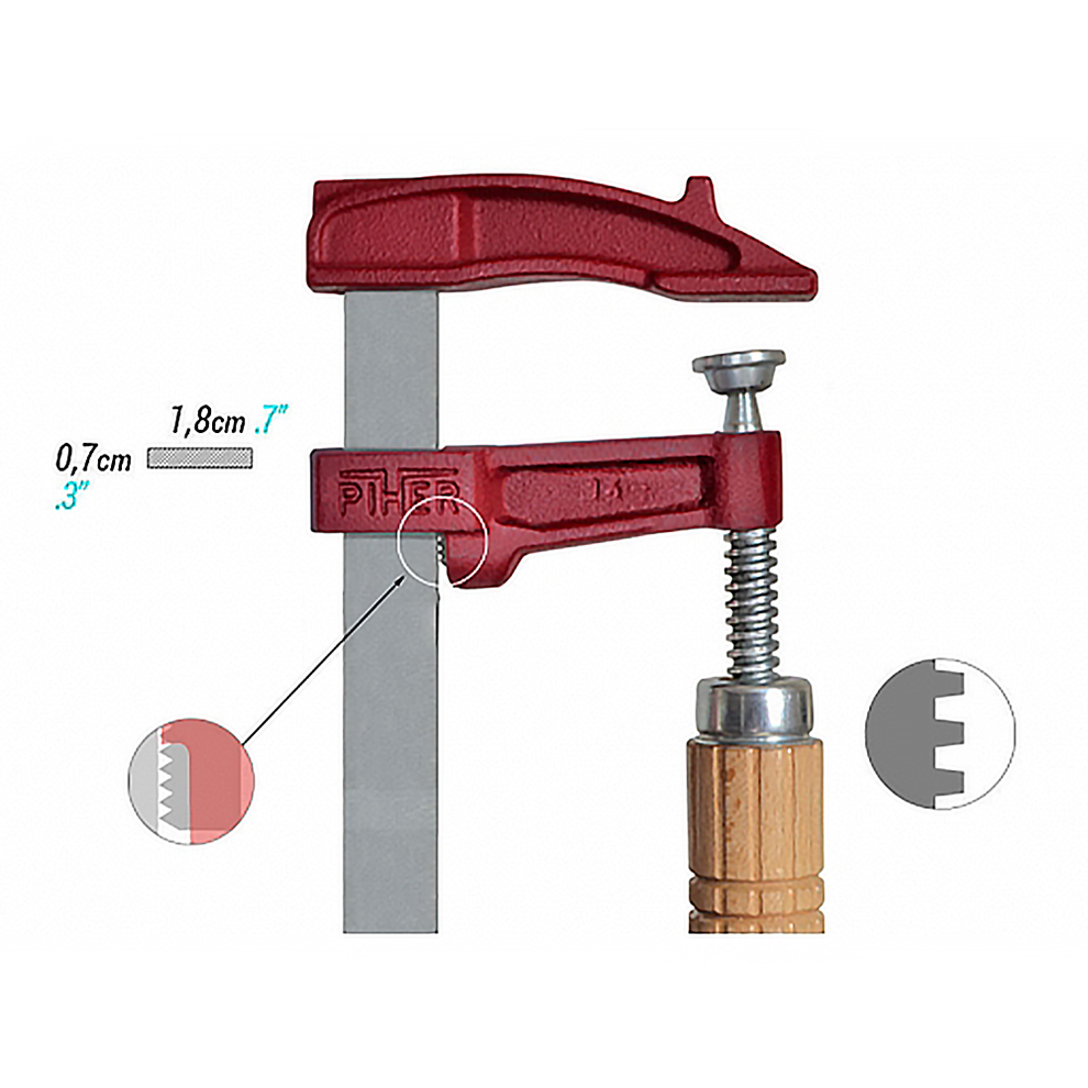 Schraubzwinge MM mit Holzgriff 25 cm