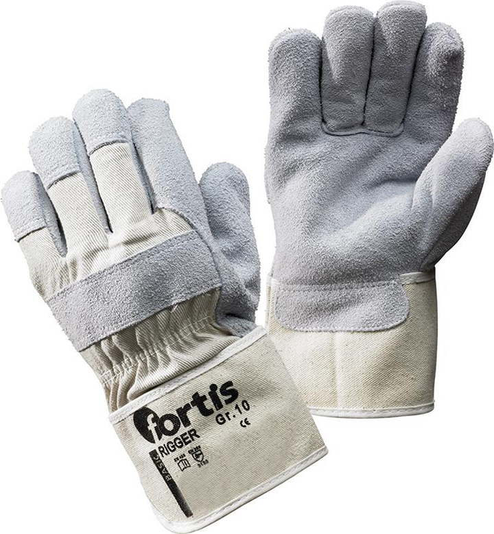 Handschuh Rigger, Rindspaltleder, Gr. 10, FORTIS