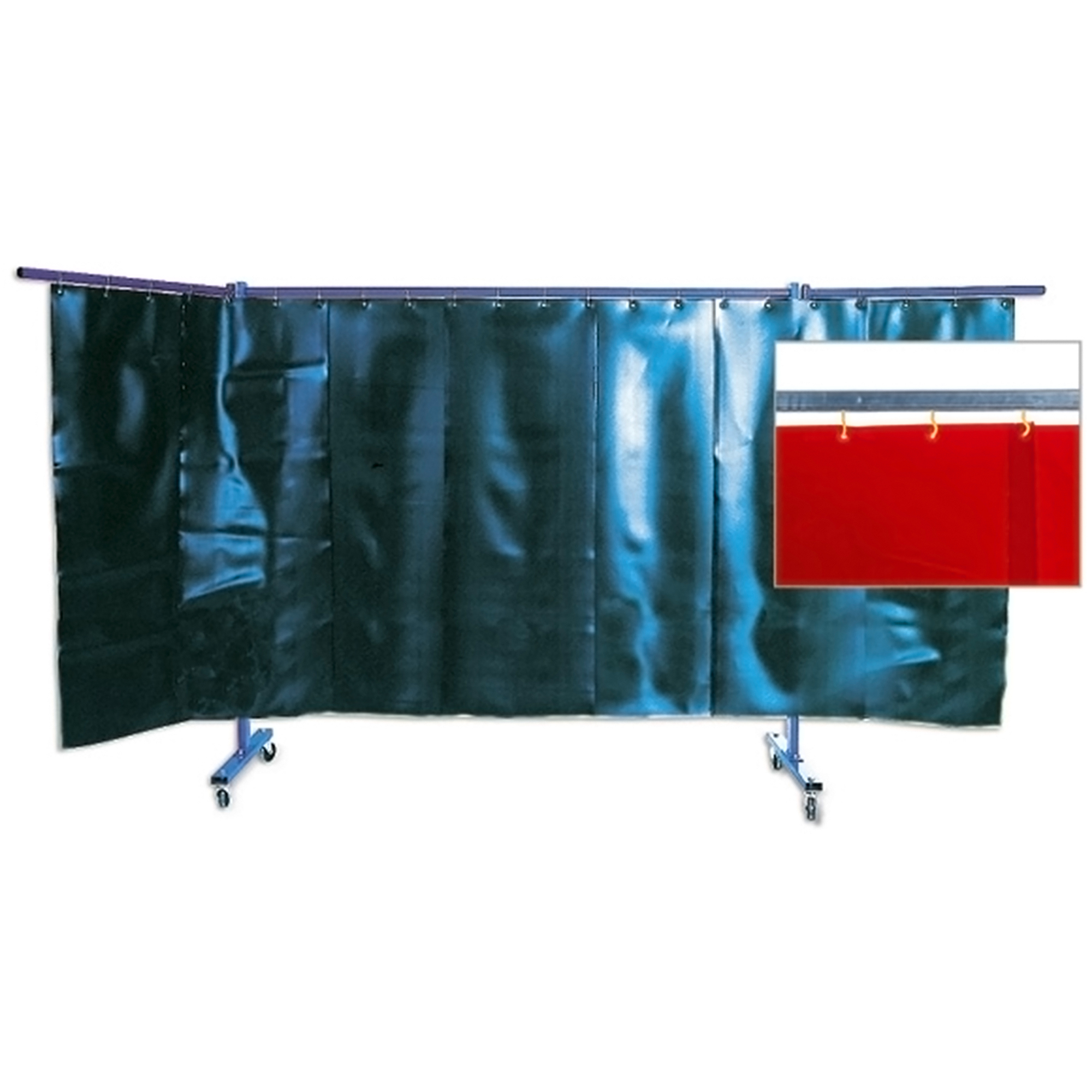 Kemper 3-teilige Schutzwand mit Lamellenvorhang rot