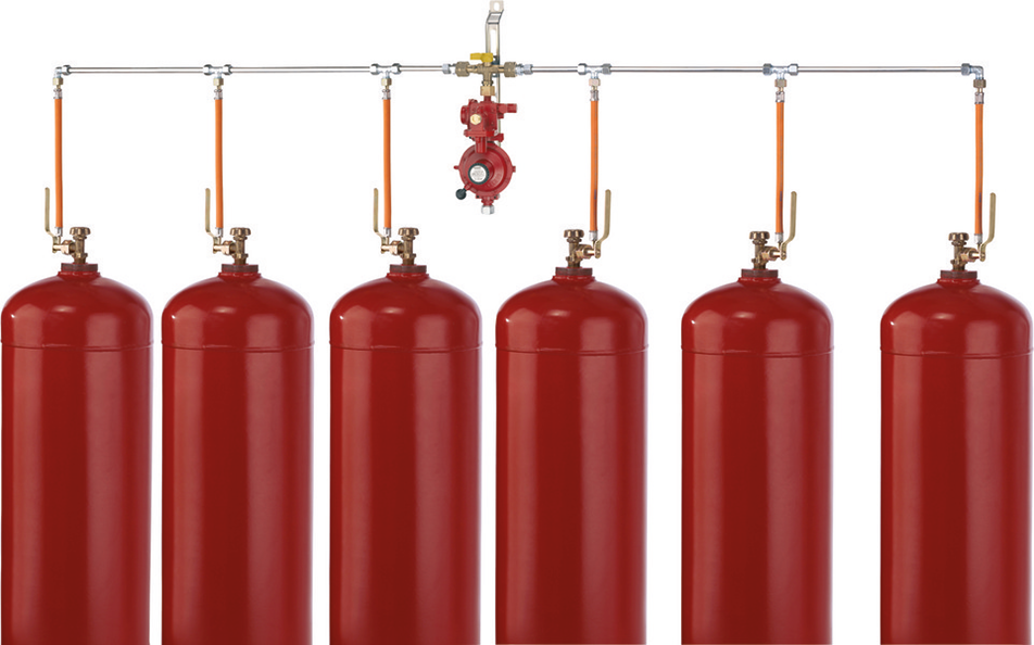 Flaschenanlage für 6 Flaschen 12 kg/h 50 mbar