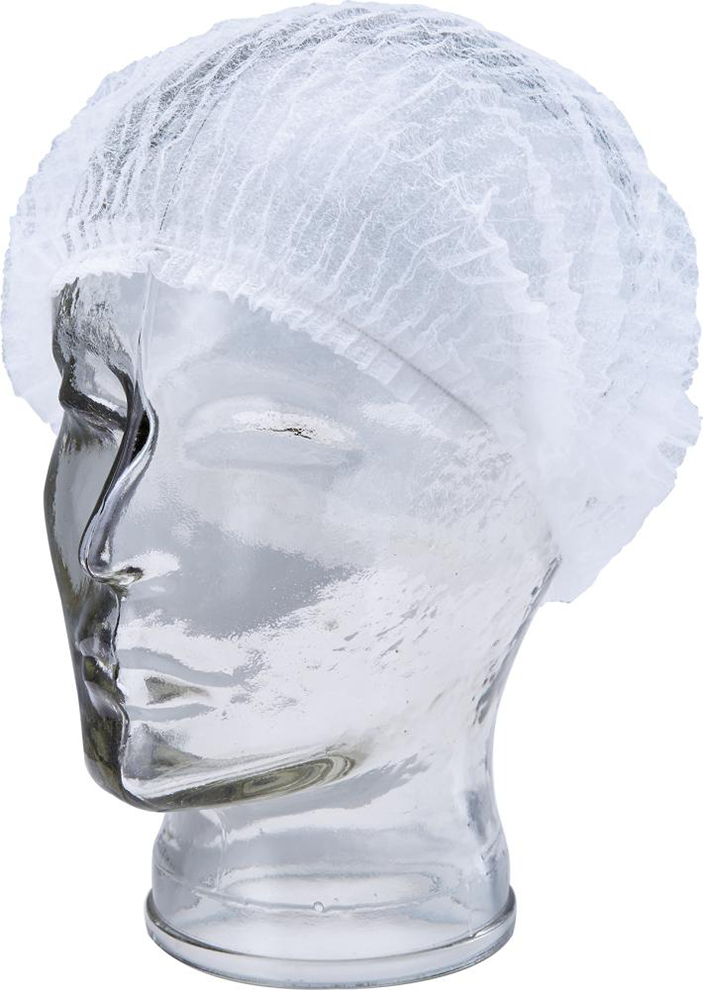 Kopfhaube, 52cm, Vlies, weiß, 100 Stck/Beutel