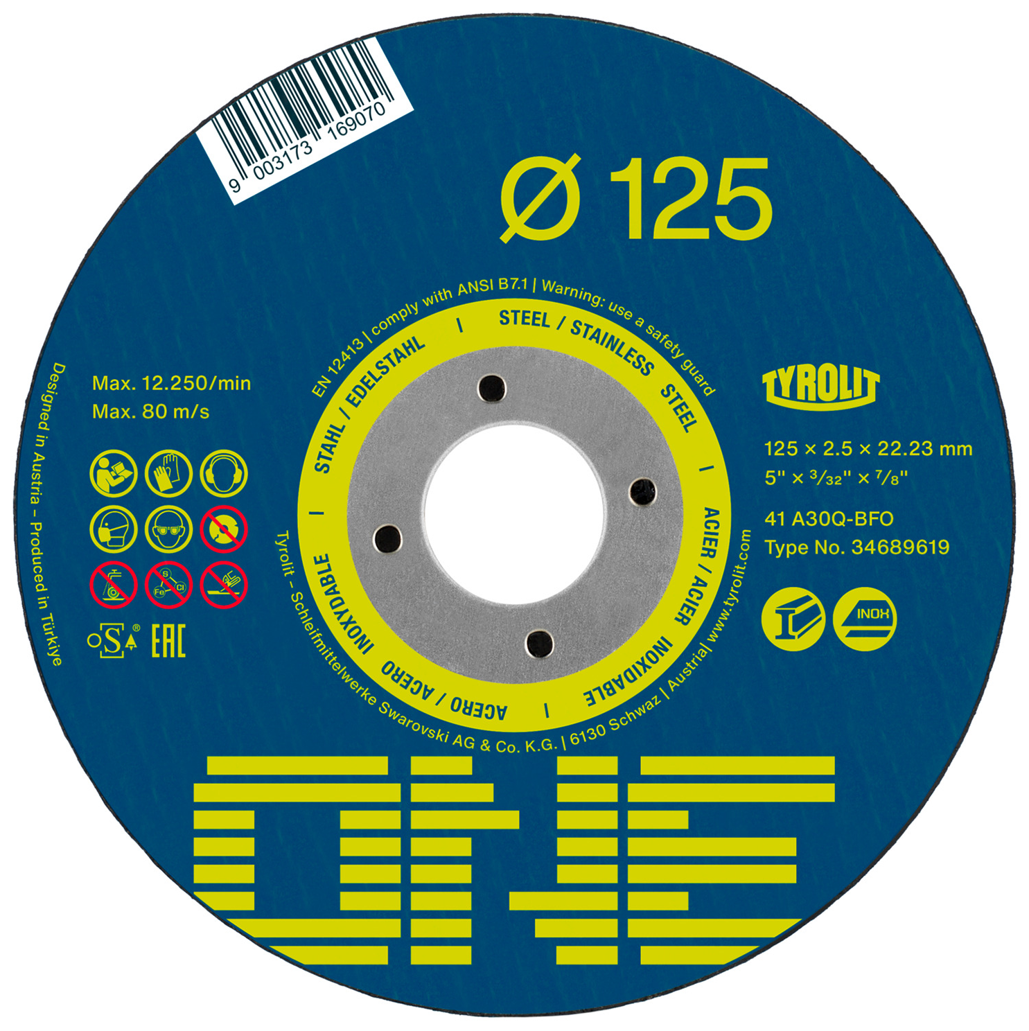 Trennscheibe ONE 2in1  gekröpft 125 x 2,5 x 22,23 mm Form 42