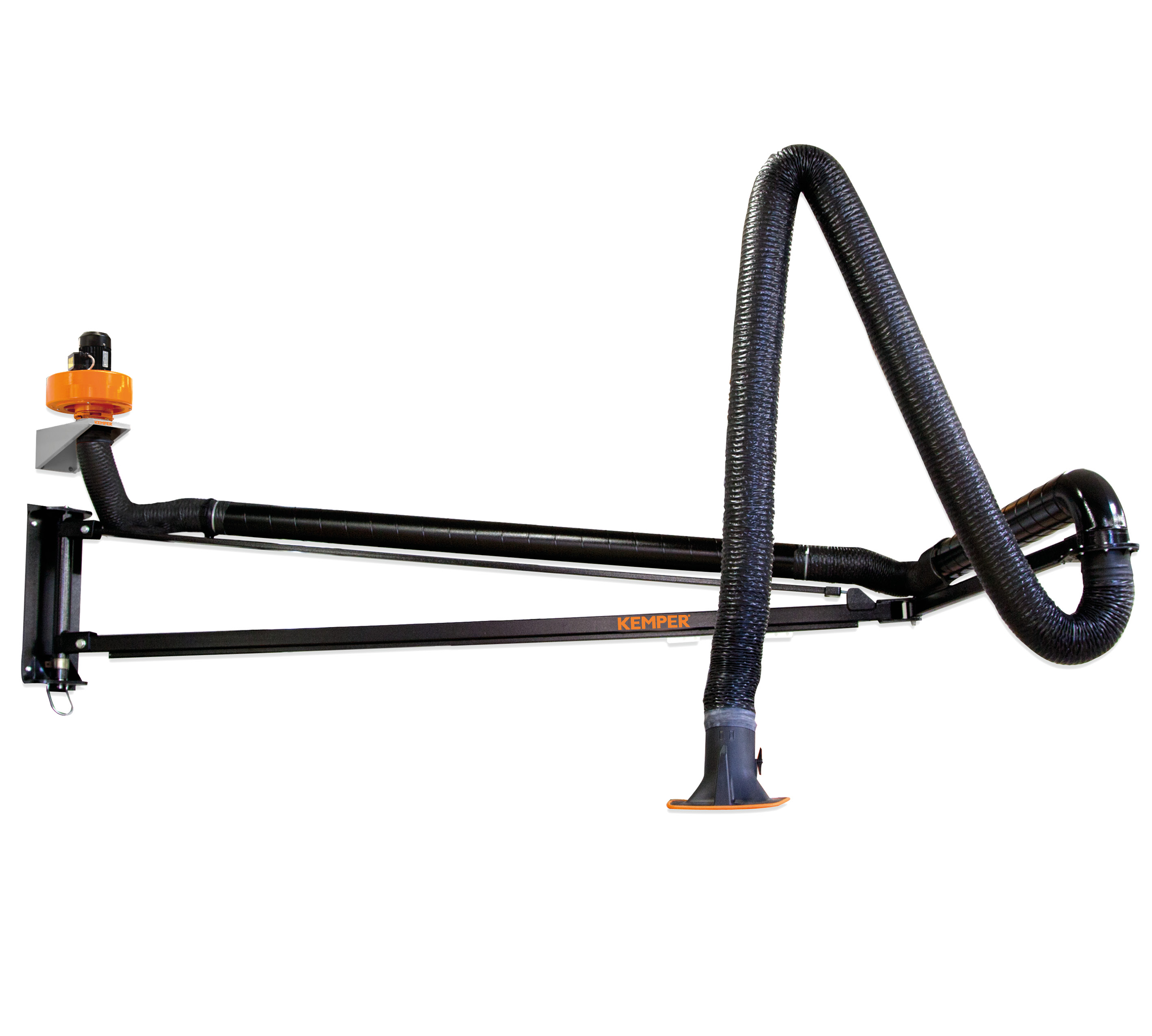 Kemper Abluftset - zweiteiliger Ausleger, Schlauchausführung 9 m Arm