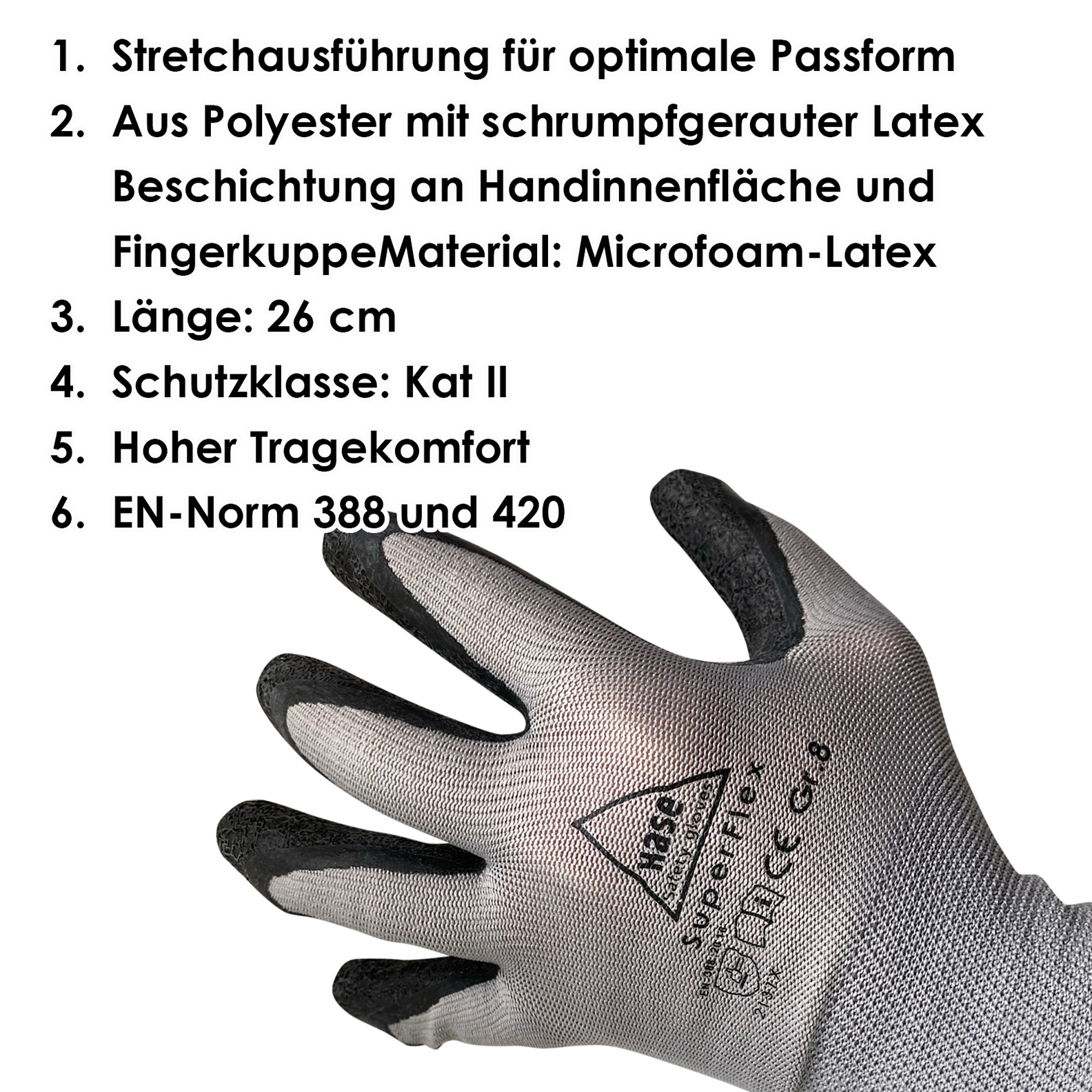 Montagehandschuhe Superflex Grey 6