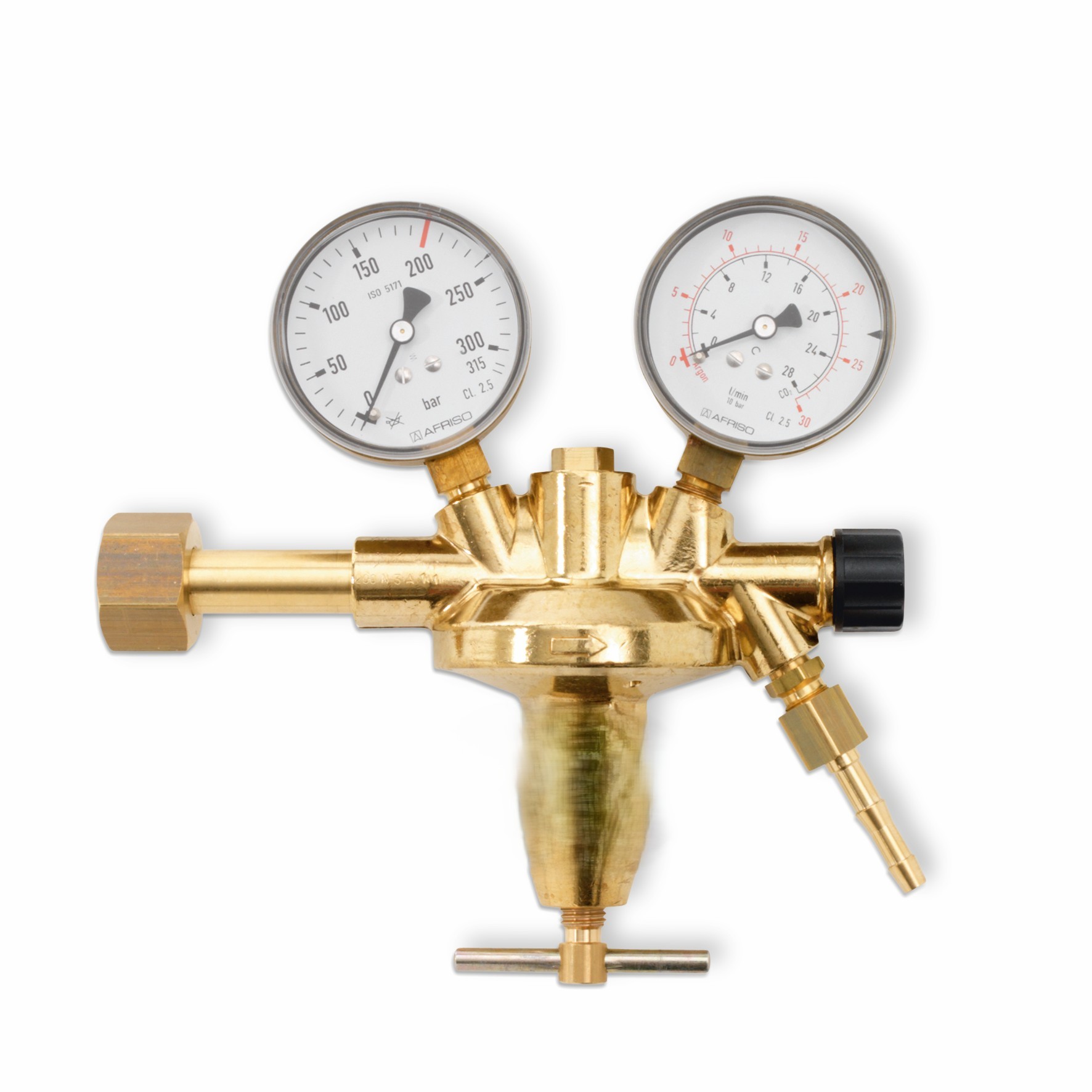 Flaschendruckminderer CO2/Argon 200 bar 0-30 l/min einstufig