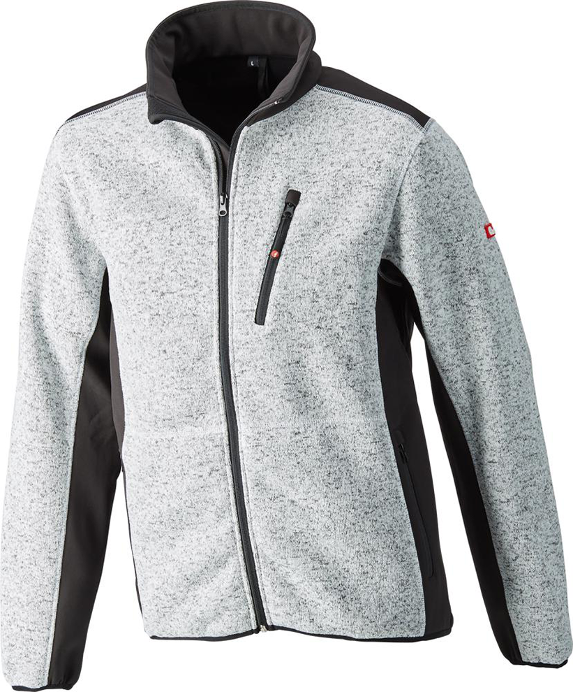 Strickjacke, Softshell, Gr. L, hellgrau-schwarz, FORTIS