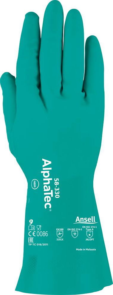 Handschuh AlphaTec 58-330, Nitril, grün, Gr. 10