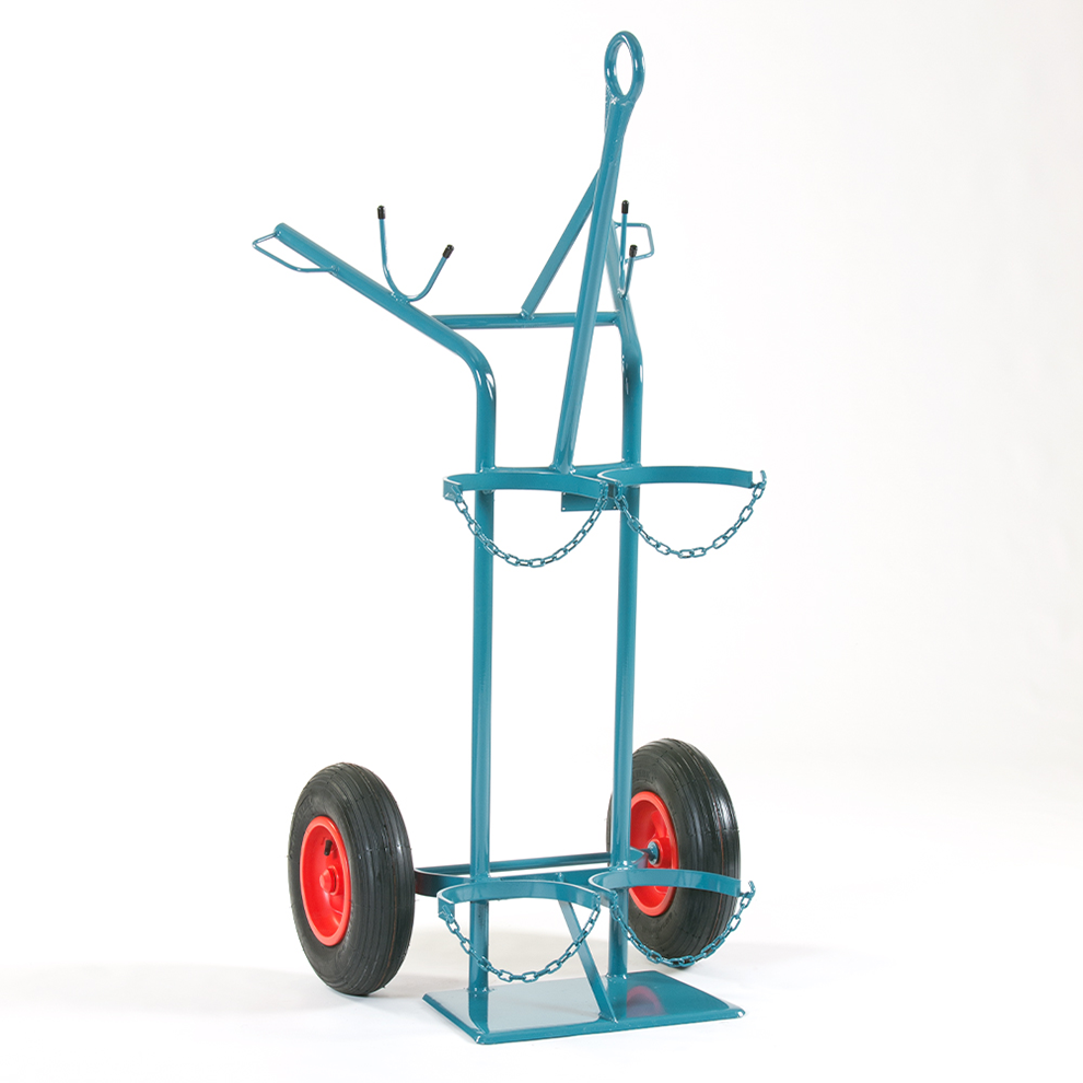Stahlflaschenwagen für 2 Flaschen, 2 x 50 l