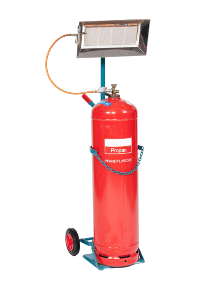 Heizstrahlerwagen für 1 Flasche 33 kg Propan