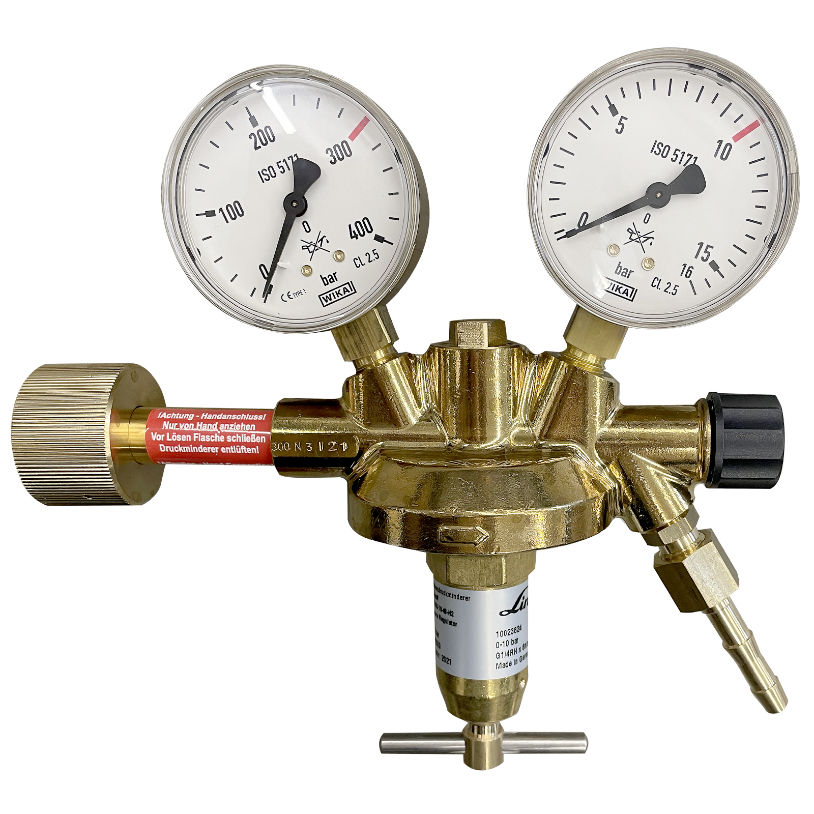 Flaschendruckminderer Stickstoff 300 bar 0-10 bar einstufig