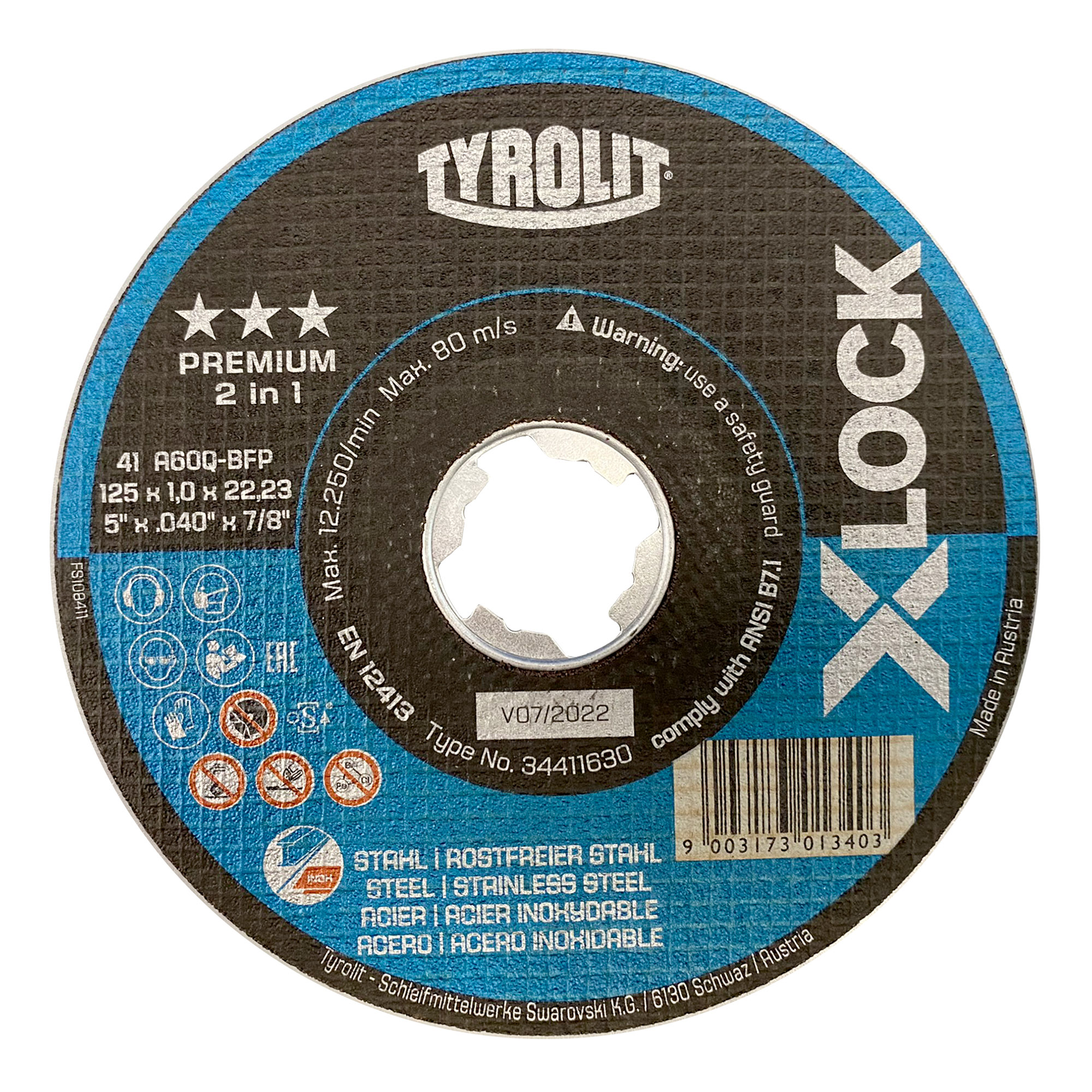Trennscheibe X-LOCK Premium Stahl/Edelstahl Ø 115 x 1,0 x 22,23 mm - ABVERKAUF