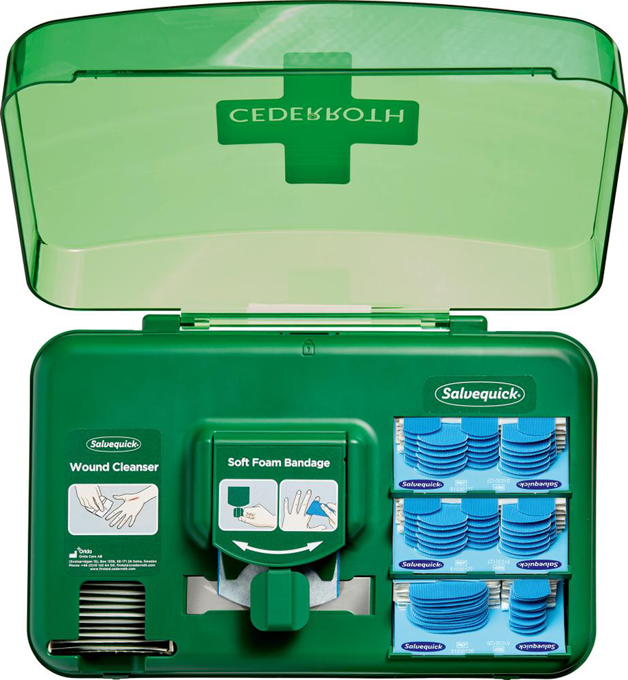 Wound Care Dispenser blue Erste Hilfe Spender CEDERROTH