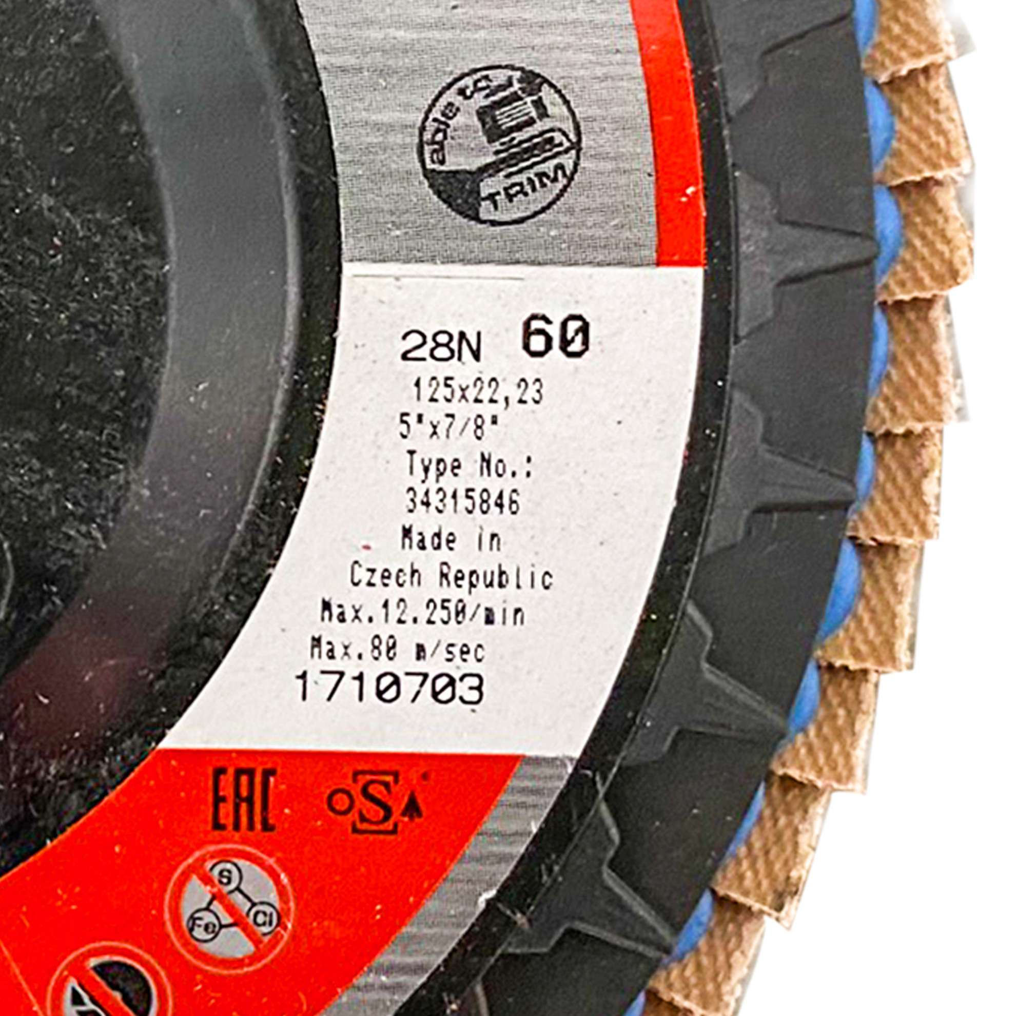 Fächerscheibe CERABOND Ø 125 x 22,23 mm gerade K 40