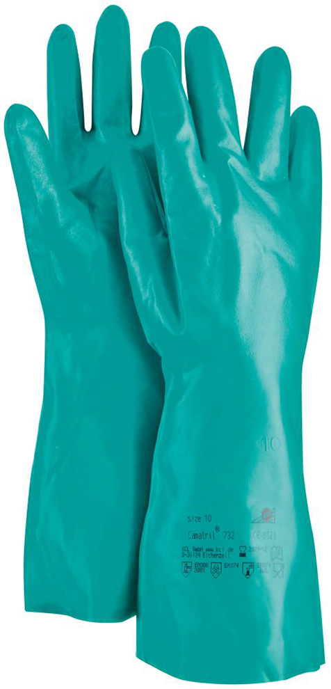 Handschuh Camatril 732, 400 mm, Gr. 9, grün