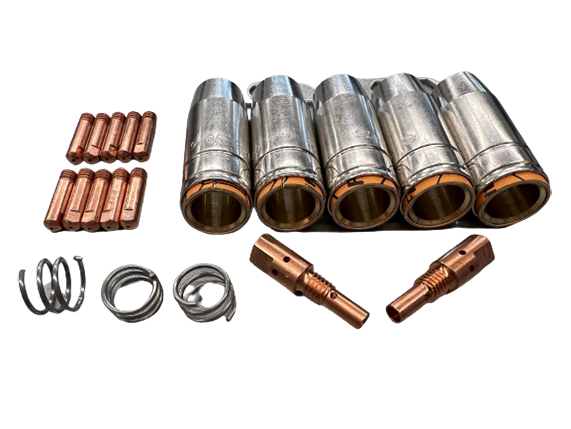 21 teiliges Verschleißteile Set passend für AK 25, EVO Pro 25 MIG MAG Schweißbrenner 1,2mm M6x25