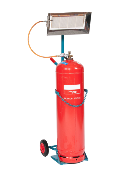 Heizstrahlerwagen für 1 Flasche 33 kg Propan