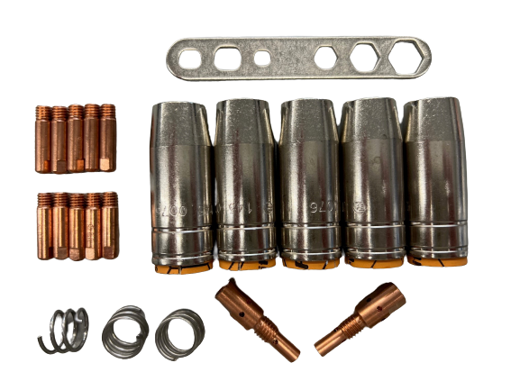 21 teiliges Verschleißteile Set passend für AK 25, EVO Pro 25 MIG MAG Schweißbrenner 1,2mm M6x25