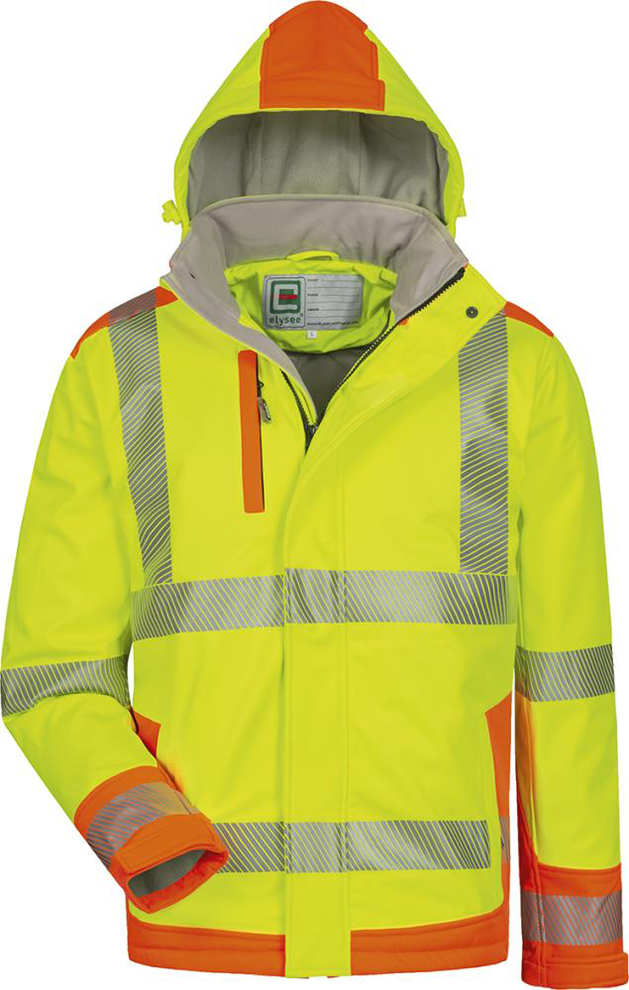 Warnjacke Rickmer, Softshell,Gr. M, gelb/orange