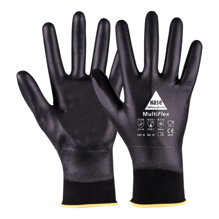 MultiFlex Chemikalienschutzhandschuh Typ C aus Nylon/PU Gr. 9