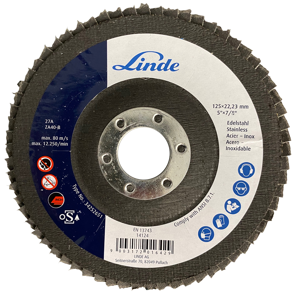 Linde Fächerscheibe 2in1 Ø 125 x 22,23 mm gebogen
