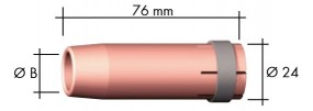 Gasdüse konisch NW Ø 16 mm - 76 mm lang