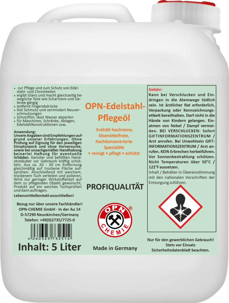 OPN Edelstahl-Pflegeöl 5 Liter