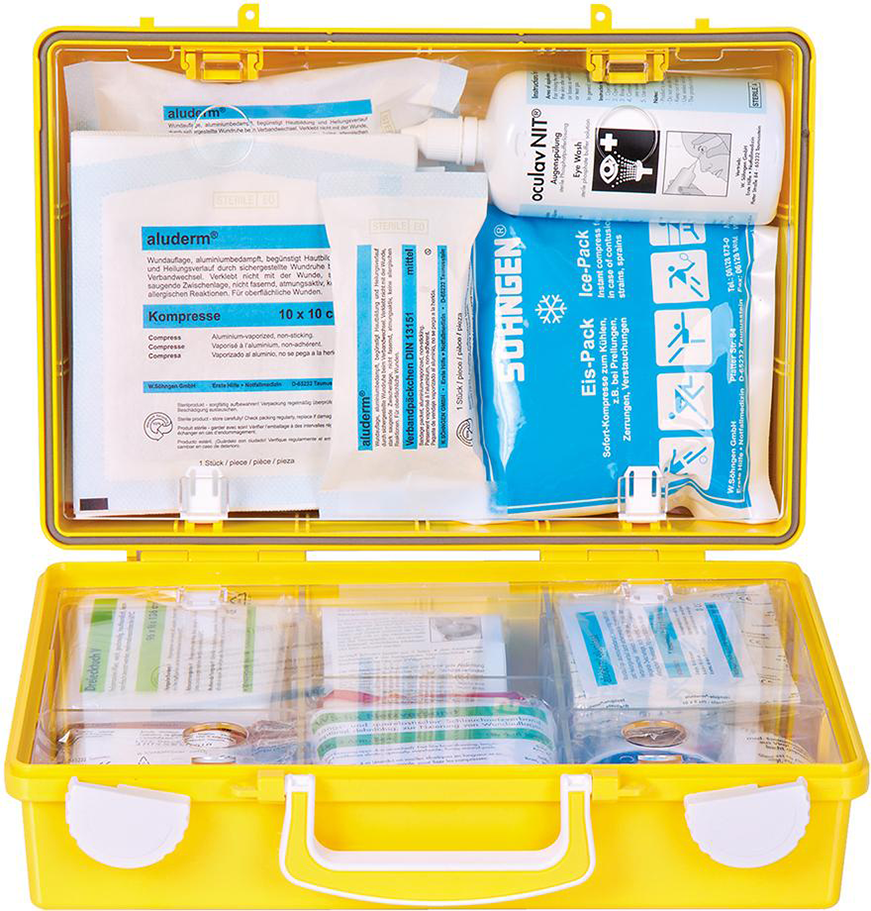 Erste-Hilfe-Koffer Extra+ Handwerk, DIN 13157, gelb