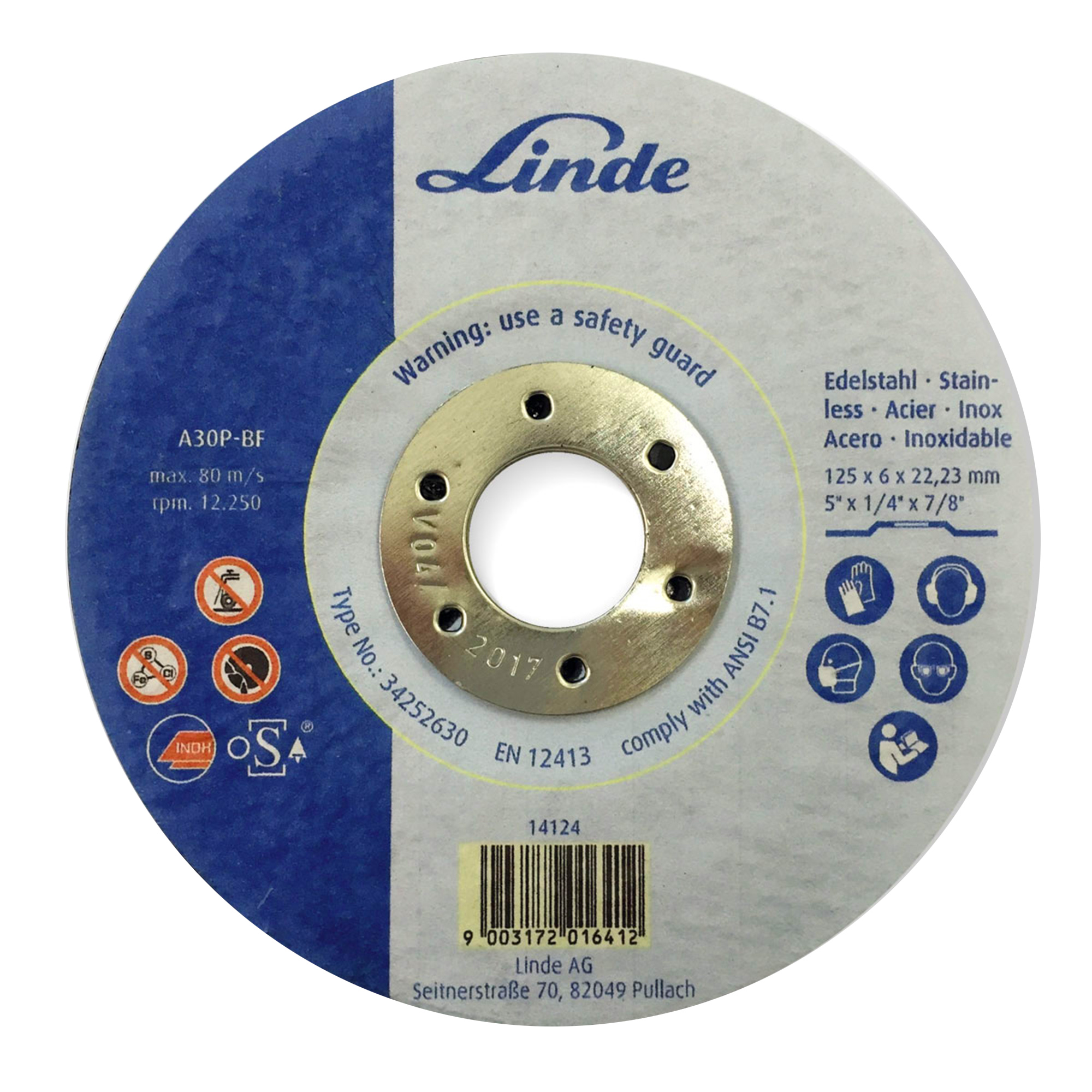 Linde Schruppscheibe Ø 125 x 6,0 mm 2in1 Stahl/ Inox