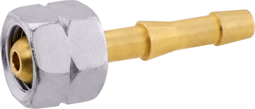 Schlauchtülle mit Überwurfmutter für Kugelnippelanschluss G 1/4 LH-ÜM x 4 mm