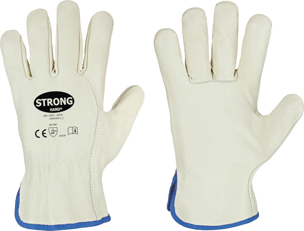 Fahrerhandschuh Driver, Rindnappa, Gr. 10, grün/beige