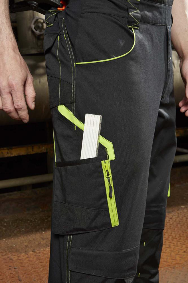 FORTIS Herren-Latzhose 24, dunkelgrau/schwarz, Gr. 27