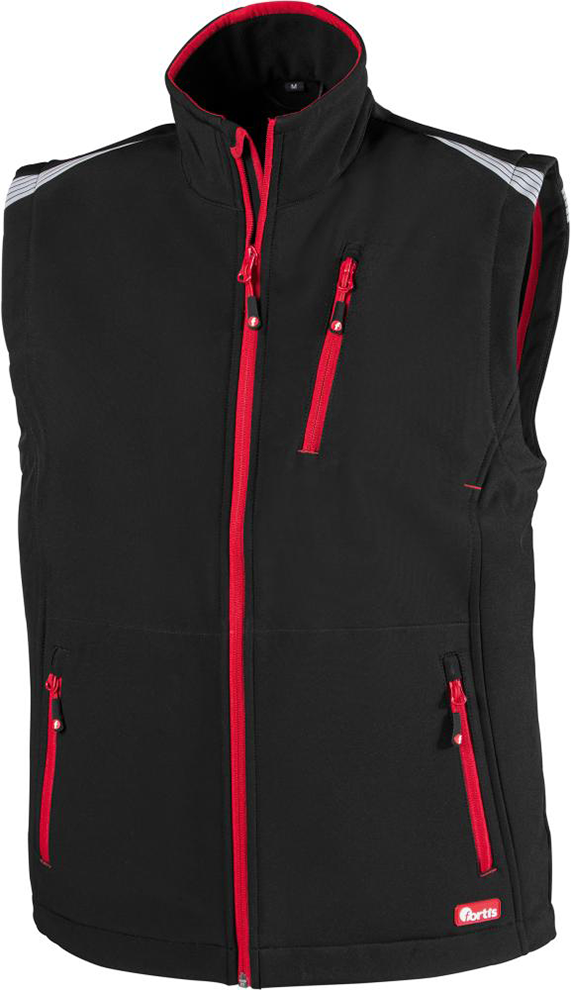 FORTIS Herren Weste 24, schwarz/rot Gr.M