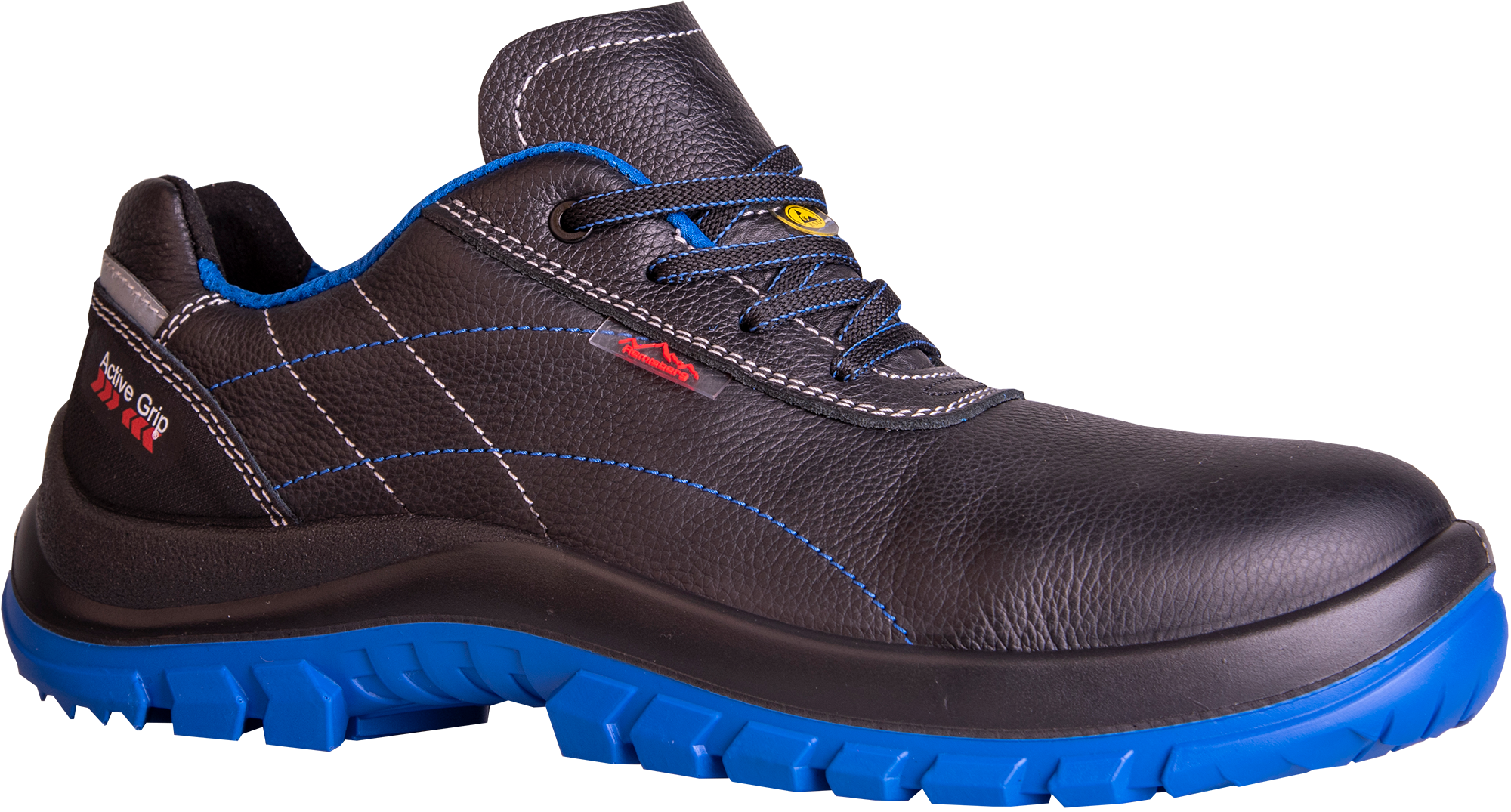 Tropea Blue, S3 ESD-Sicherheitshalbschuhe aus Rindleder, Gr. 48