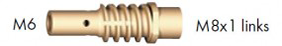 Gasdüsenträger M6, Länge 30 mm