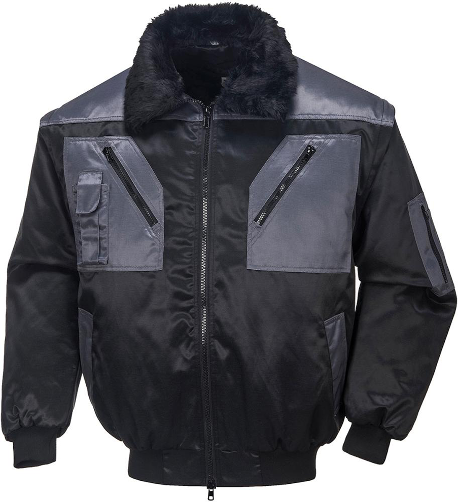 Pilotenjacke Achim schwarz/anthrazit, Gr. S