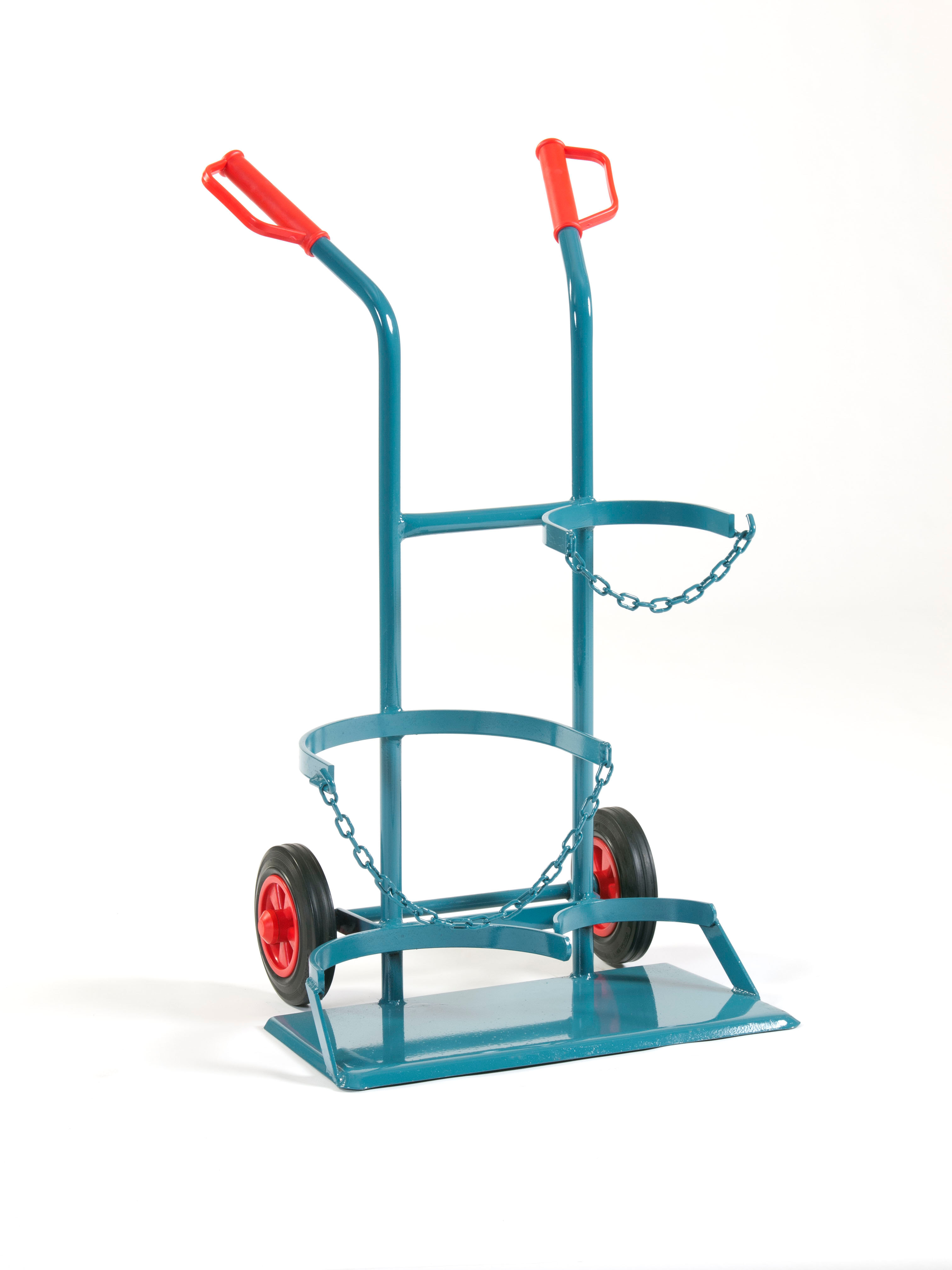 Stahlflaschenwagen für 2 Flaschen, 2 Holm, 1 x 20 l / 11 kg Propan mit Werkzeugkasten