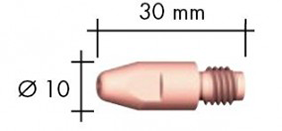 Stromdüse M8 CuCrZr Länge 30 mm Ø 0,8 mm